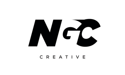 NGC letters negative space logo design. creative typography monogram vector	
