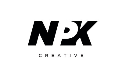 NPK letters negative space logo design. creative typography monogram vector	
