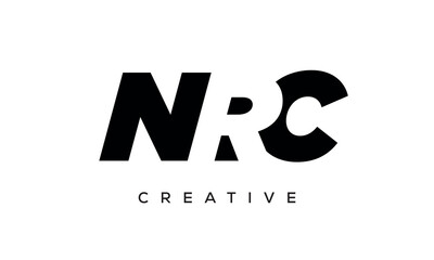 NRC letters negative space logo design. creative typography monogram vector	
