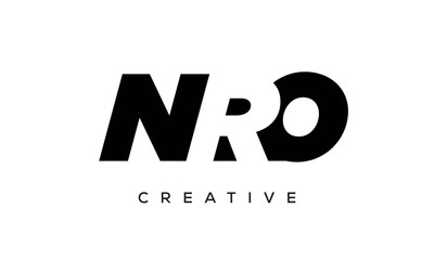 NRO letters negative space logo design. creative typography monogram vector	