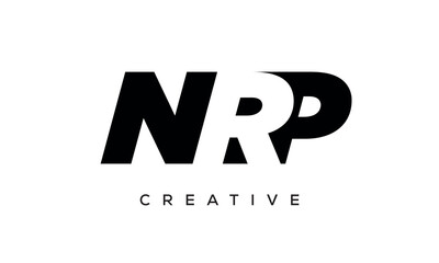NRP letters negative space logo design. creative typography monogram vector	