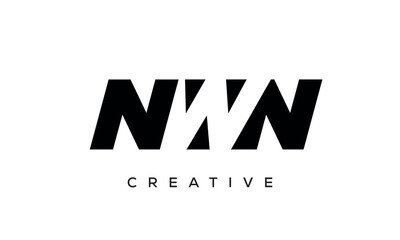 NWN letters negative space logo design. creative typography monogram vector	
