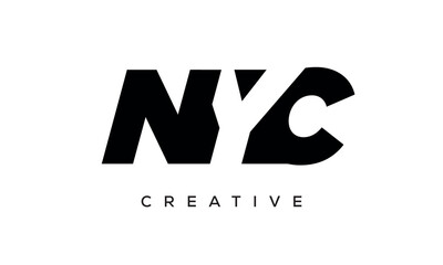 NYC letters negative space logo design. creative typography monogram vector	
