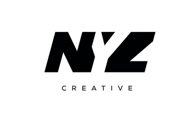 NYZ letters negative space logo design. creative typography monogram vector	
