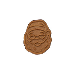 Santa Claus chocolate ginger Christmas cookie PNG format.