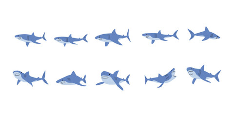 Shark. Sea animal. Marine animal in Scandinavian style.