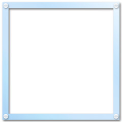 illustrazione di cornice quadrata semitrasparente con borchie su sfondo trasparente