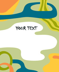 Hand drawn shapes and doodles in retro style. Abstract modern vector illustration for social media. Stamp texture