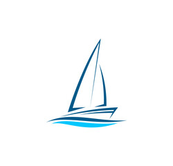 Yacht boat, sea leisure or sailing regatta icon