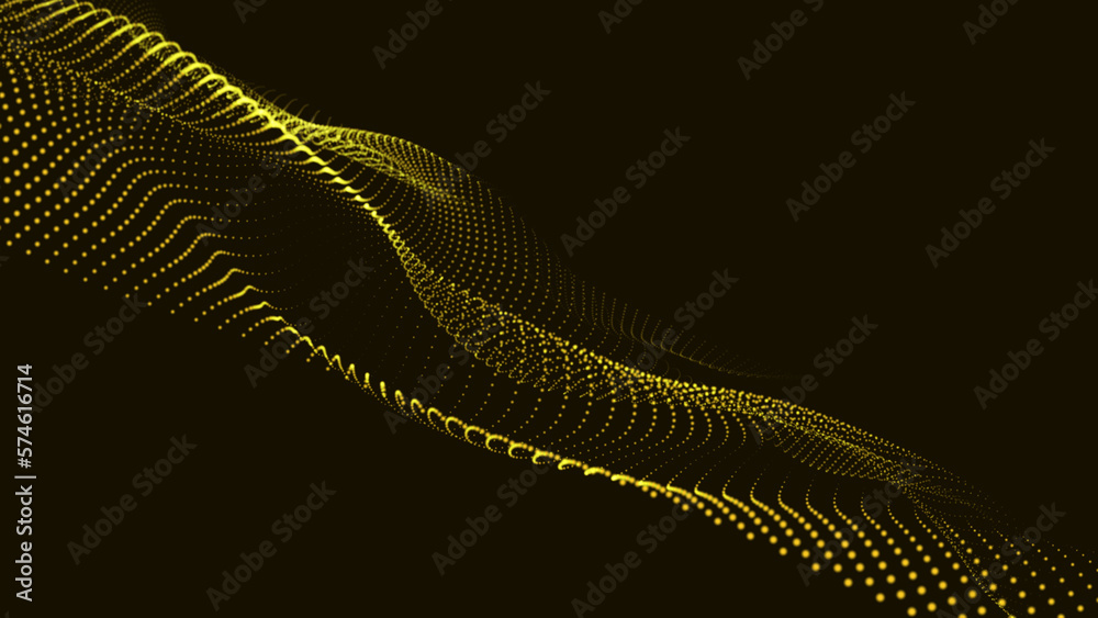 Aufkleber Abstract technology wave. Looping animated background made with trapcode form. Abstract digital forms background. Trapcode Form Glowing Dots and Lines Background.