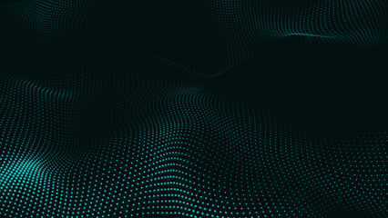 Abstract Trapcode Form digital particle wave and lights background. Animation cyber or technology background. Abstract technology wave.