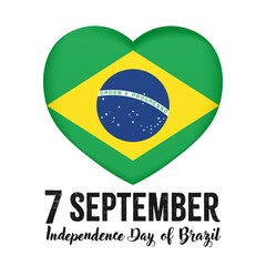 7 September Independence Day of Brazil, banner with grunge brush. Background with national country symbol.