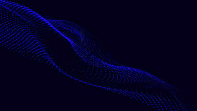 Animation cyber or technology background. Abstract technology wave. Looping animated background made with trapcode form. Abstract digital forms background.