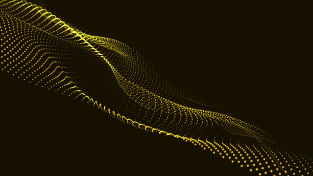 Abstract technology wave. Looping animated background made with trapcode form. Abstract digital forms background. Trapcode Form Glowing Dots and Lines Background.
