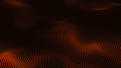 Light red color Abstract Animated Particles Background with Trapcode Form. Abstract Trapcode Form digital particle wave and lights background.