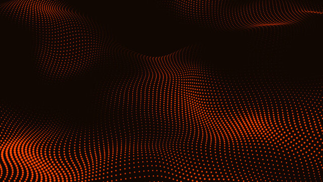Light red color Abstract Animated Particles Background with Trapcode Form. Abstract Trapcode Form digital particle wave and lights background.