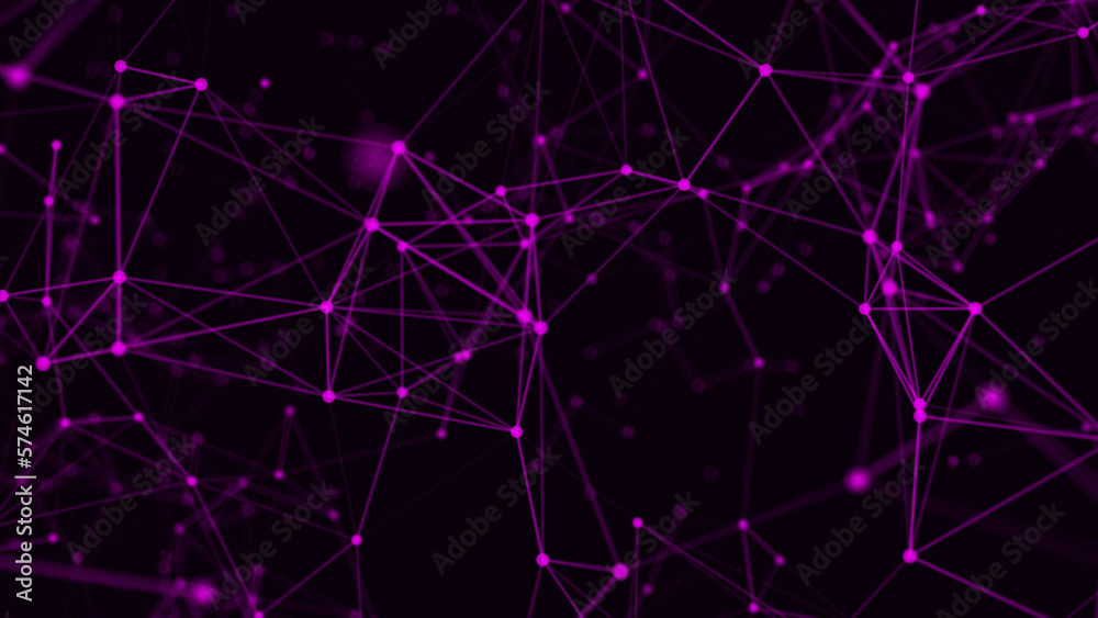 Aufkleber Digital data visualization. Vector illustration. Plexus fantasy abstract technology. Lines plexus, Digital plexus of glowing lines and dots.