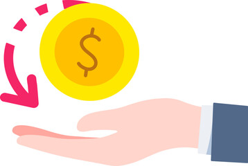 Cash back refund shopping money business financial income Flat