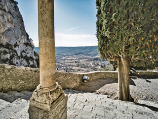 Moustiers Sainte Marie town (Gorges du Verdon) in the Provence-Alpes-Côte d'Azur region, France