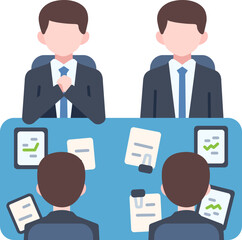 Meeting Room Online teamwork presentation office business Element illustration Flat