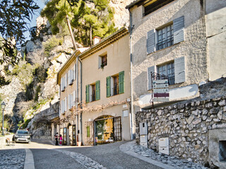 Moustiers Sainte Marie town (Gorges du Verdon) in the Provence-Alpes-Côte d'Azur region, France
