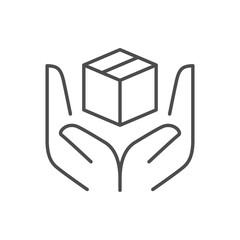 Parcel shipping line outline icon