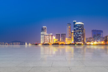 Xiamen city architectural landscape night view