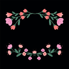 Fototapeta premium Decorative spring vignette with flowers