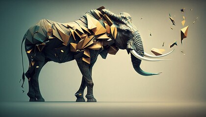 Elephant abstract animal background wallpaper generative ai	