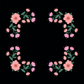 Decorative spring frame with flowers
