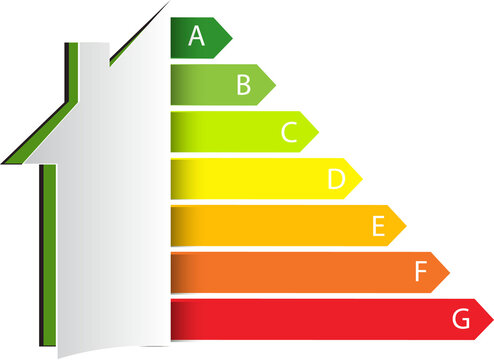 Colorful efficiency energy rating. Color scale classification. Flat design.