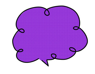 小さなドット柄のフキダシ　紫