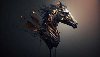 Horse abstract magical animal background with mare stallion wallpaper generative ai