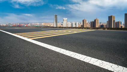 Aerial photography of Qingdao's western coastline port wharf
