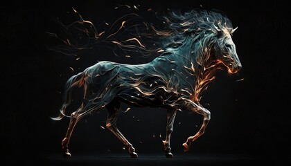 Horse abstract magical animal background with mare stallion wallpaper generative ai