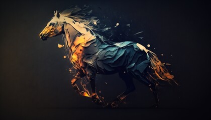 Horse abstract magical animal background with mare stallion wallpaper generative ai - obrazy, fototapety, plakaty