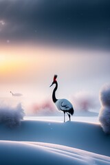 swan in winter