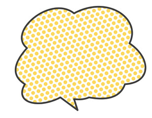 ドット柄のフキダシ　黄色