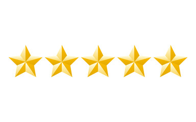 Rating gold star. Feedback, reputation and quality concept. Five stars customer product review rating review flat icon for apps and websites. Evaluation system
