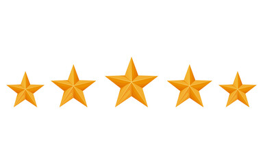 Rating gold star. Feedback, reputation and quality concept. Five stars customer product review rating review flat icon for apps and websites. Evaluation system