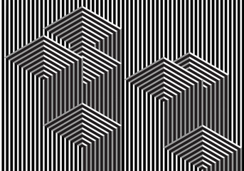 Optical art in black and white. Vertical stripes with shadows and voids. EPS10 vector format
