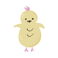 Flat-style chick on an isolated white background. Vector.