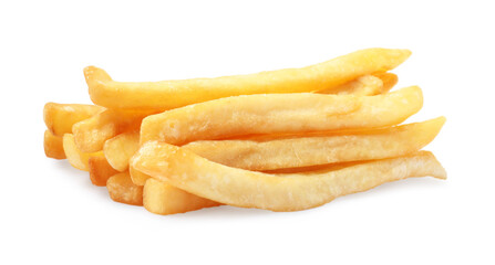Fototapeta na wymiar Delicious fresh french fries on white background