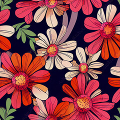 Seamless floral background, Cute vintage floral pattern in the small flowers, floral pattern for wallpaper or fabric, AI generated