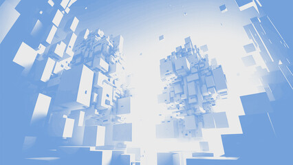 Futuristic Cubes, design of future city abstract background 4K