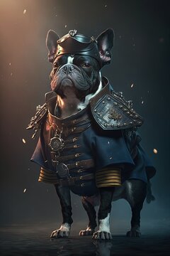 Jiangjun: Cool Black Dog in Chinese Naval Battle Dress - Cinematic Lighting, Exquisite 8K High-Definition Cinematography