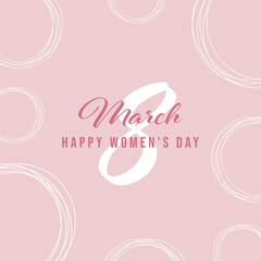 International Women's Day. Greeting card with abstract golden art backgrounds and botanical palm leaves. 