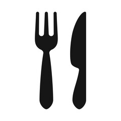 fork and knife black vector design