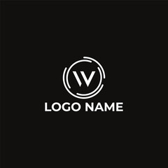 Vector initial letter W logo for business or media company
