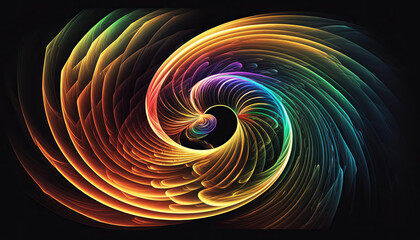fractal burst. Spiral. background. Generative AI
